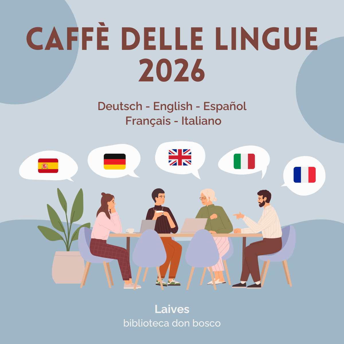 Caffè delle lingue 2026 - biblioteca don bosco Laives